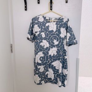 Marimekko large flower print cotton A-line dress